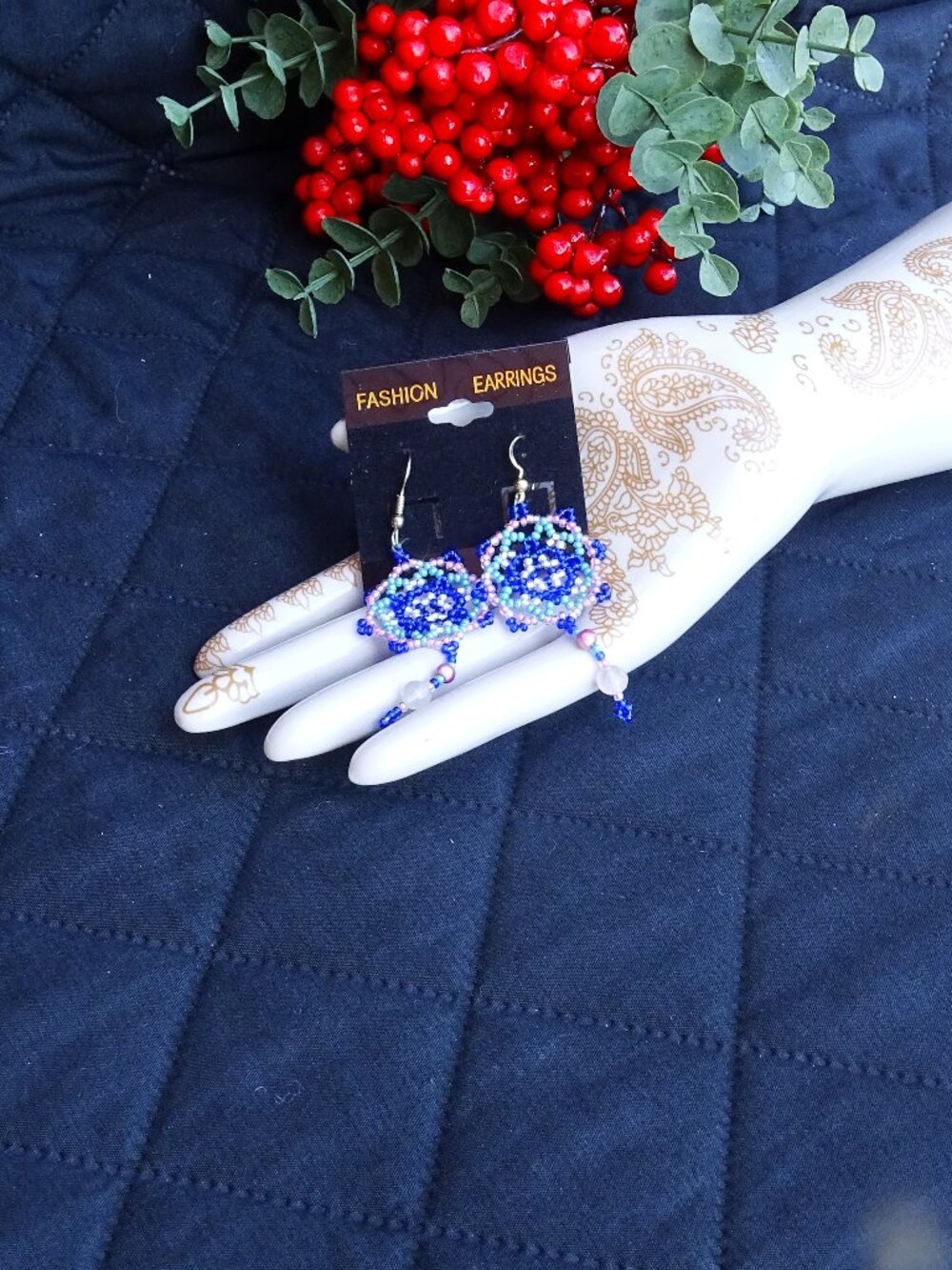 Beaded Dream Catcher Earrings